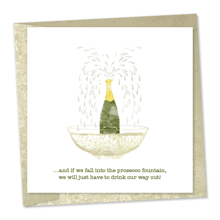 Prosecco fountain | Funny greeting card