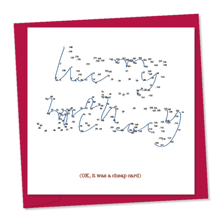 happy birthday, join the dots (OK, it was a cheap card) – code 689