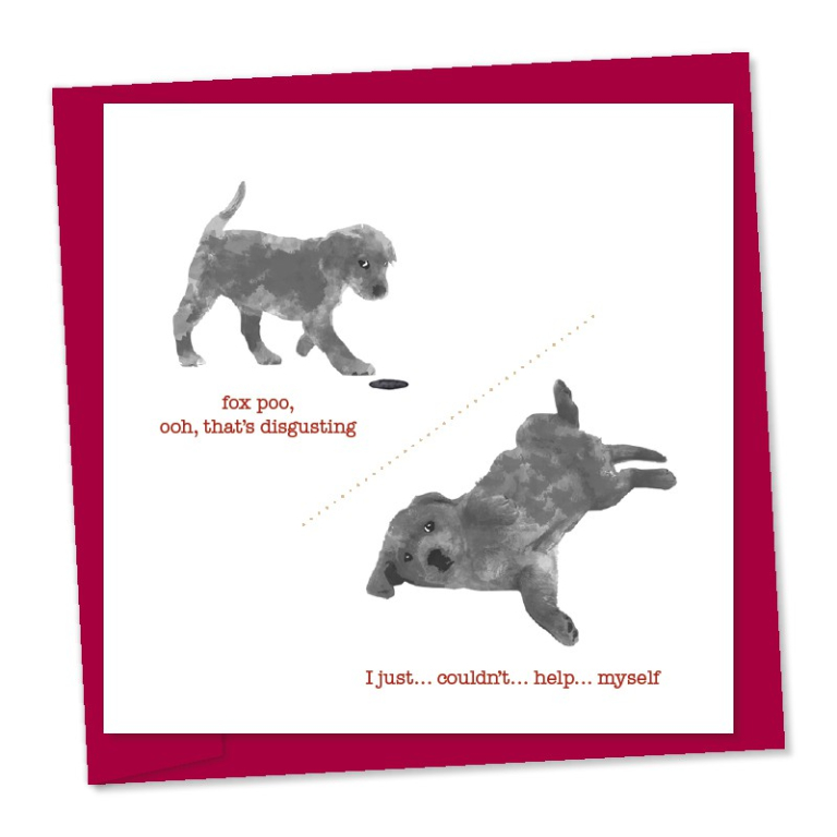 fox poo, dark puppy rolling in it – code 276b