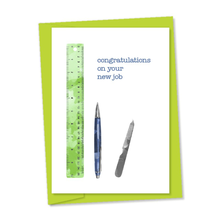 Congratulations on your new job. Pen. Ruler. Nail file. – code 675