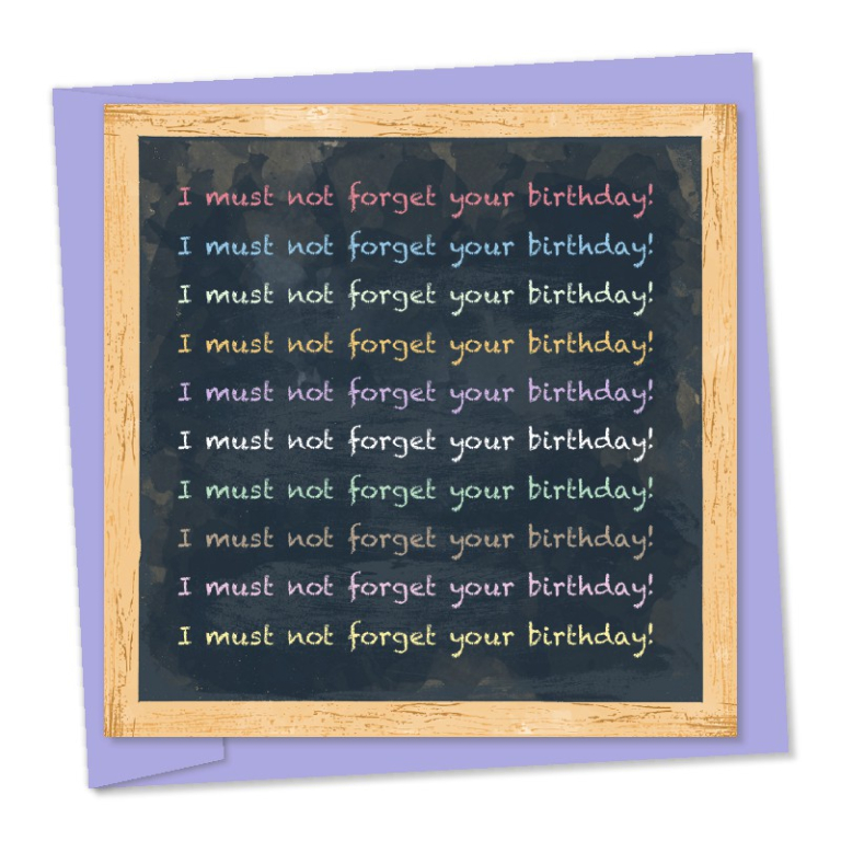 I mustn't forget your birthday! | Funny birthday card