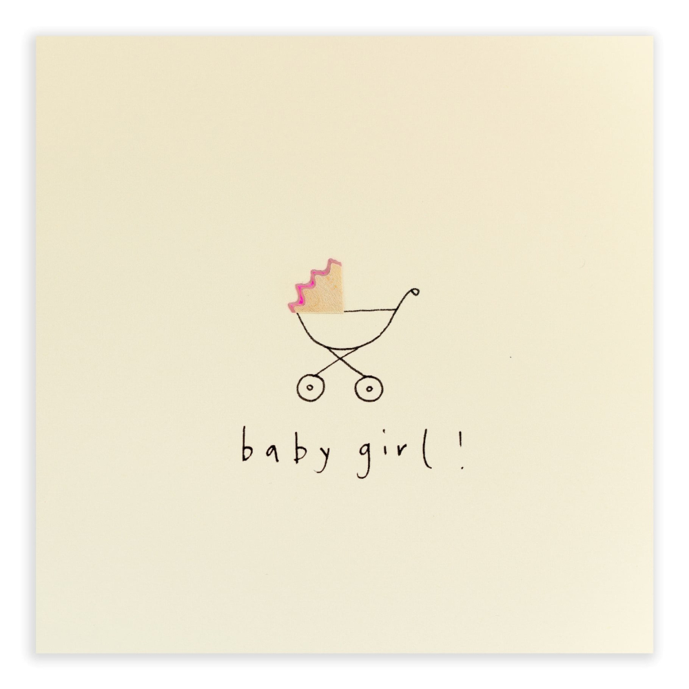 Baby Girl Pram | New baby card