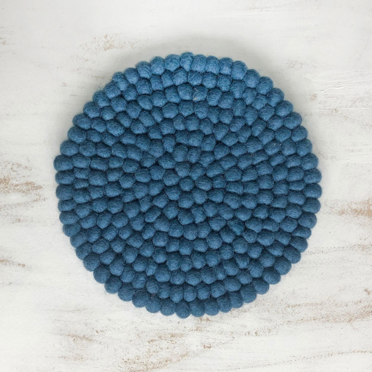MILDO Slate Blue Eco Felt Ball Table Mat