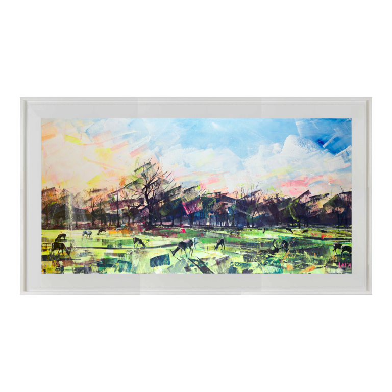 Deer Panoramic 114cm x 64cm limited edition print by Nadia Day