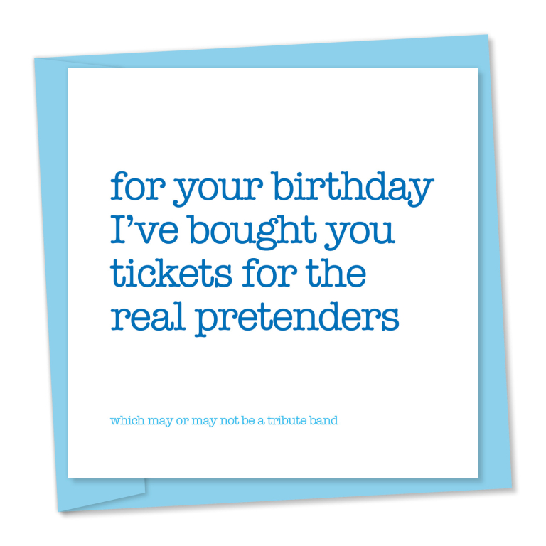 Pretenders tribute band | Funny birthday card