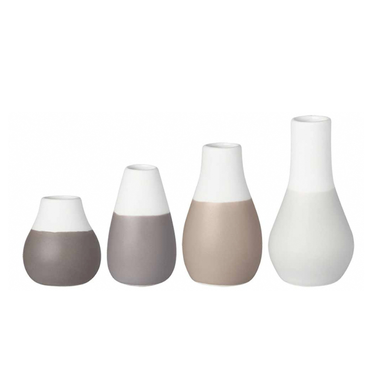 Mini Pastel Vases - Set of 4, Greys