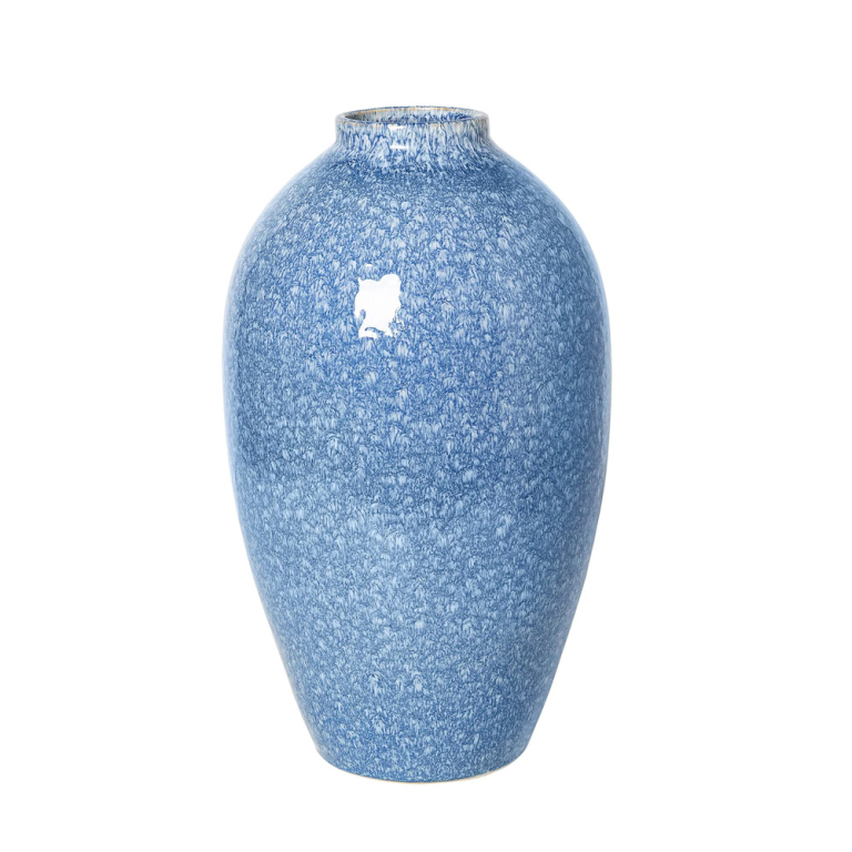 Ingrid Ceramic Vase - Large, Insignia Blue/White