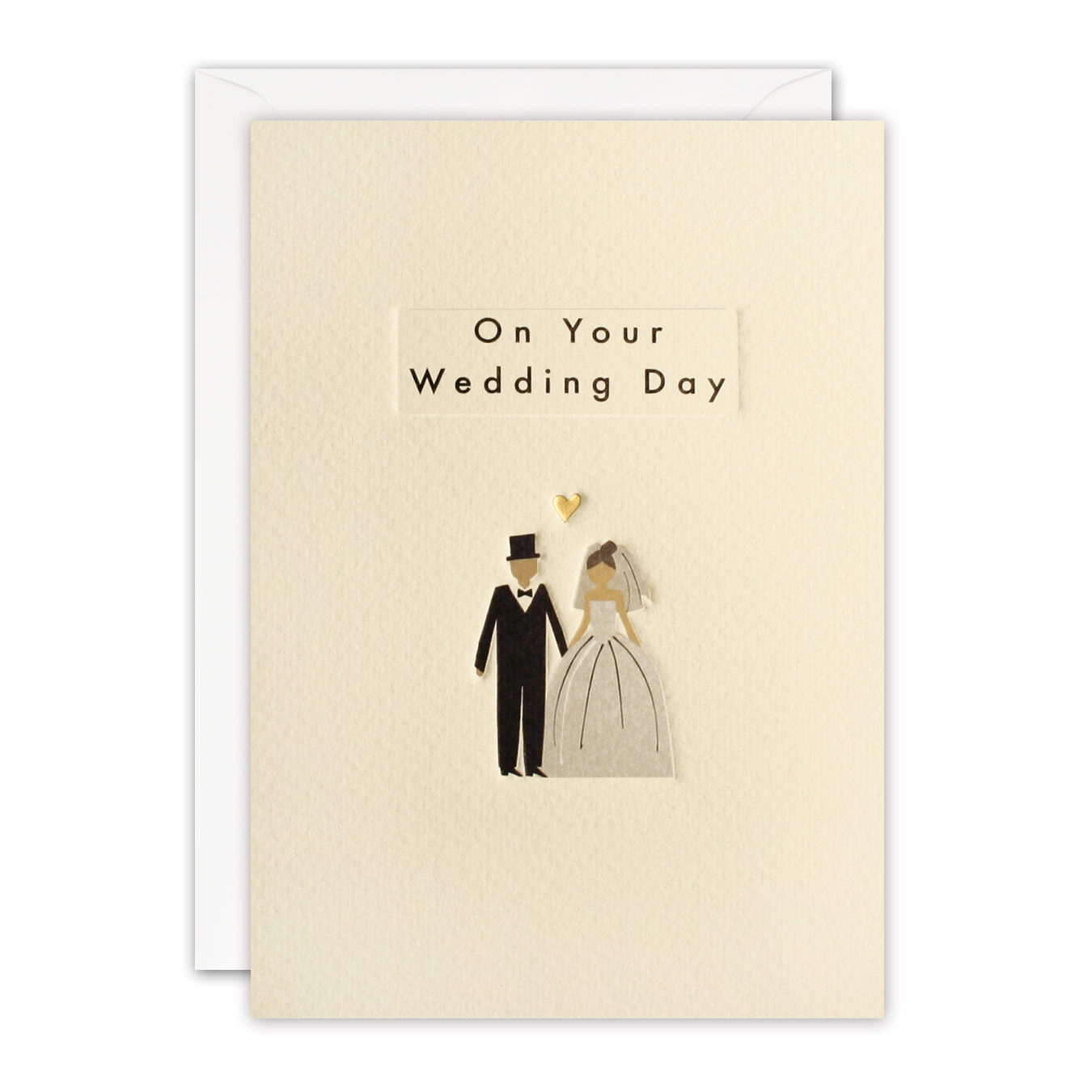 Couple with Gold Heart Wedding Card