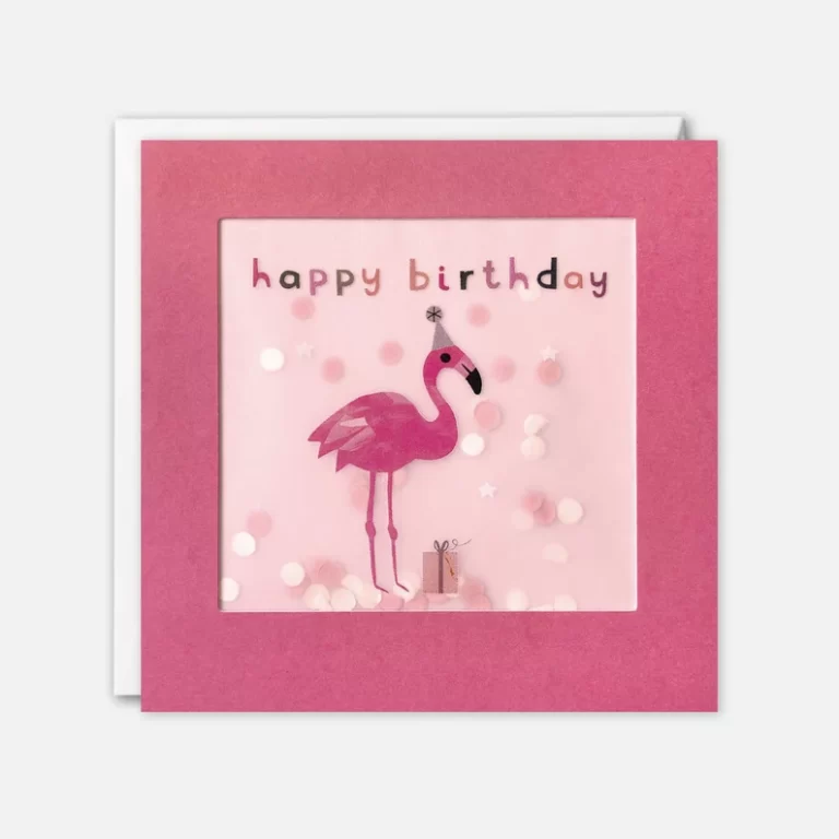 Flamingo Birthday Confetti - Paper Shakies | Birthday card