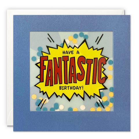 Fantastic Birthday Pop Art Card with Paper Confetti - Paper Shakies