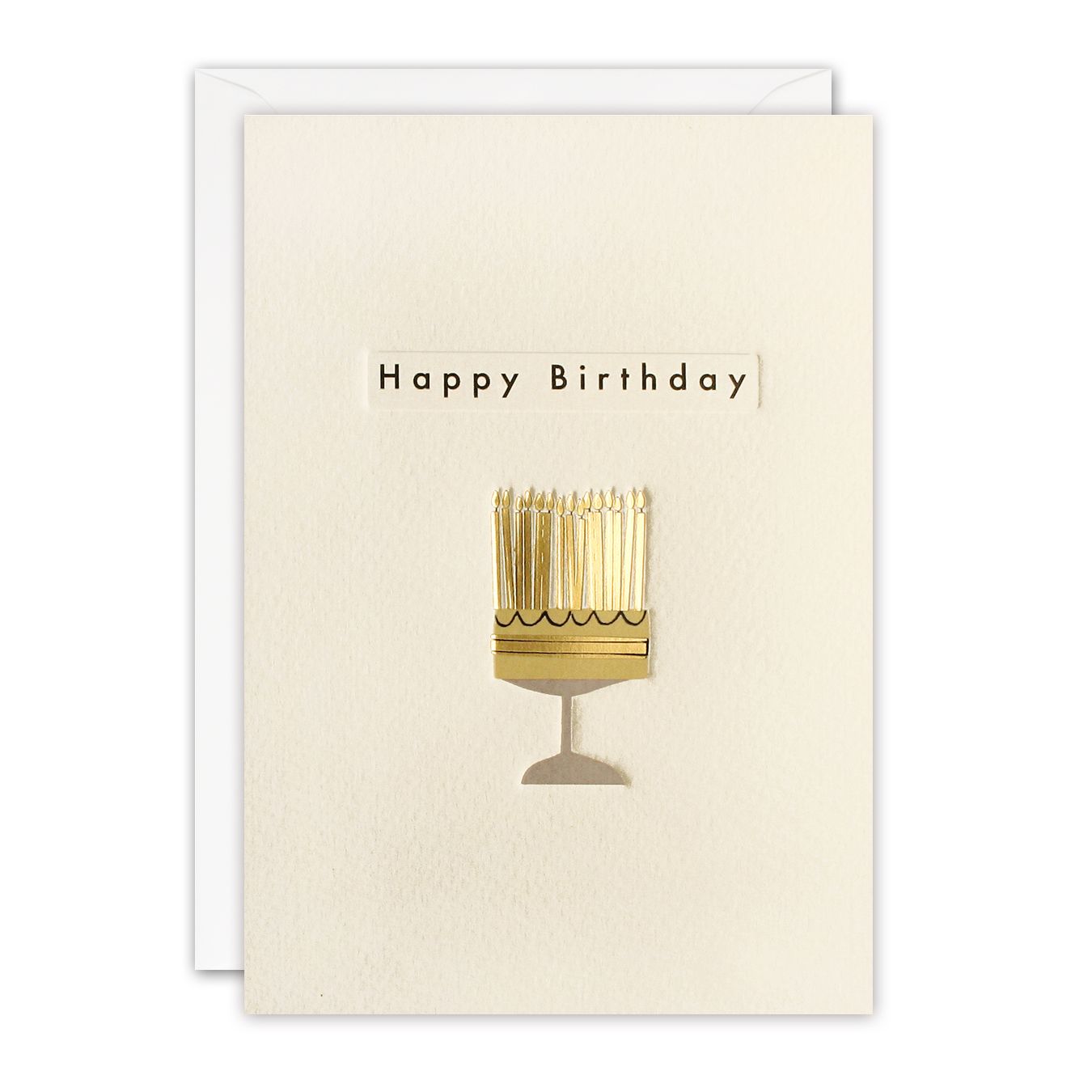 Birthday Cake with Gold Candles Ingot Card