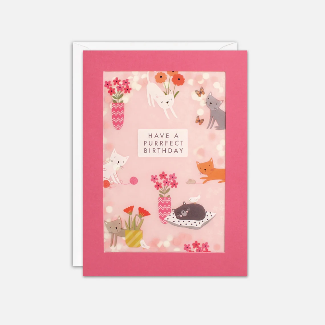 Cats Birthday Card with Paper Confetti - Paper Shakies