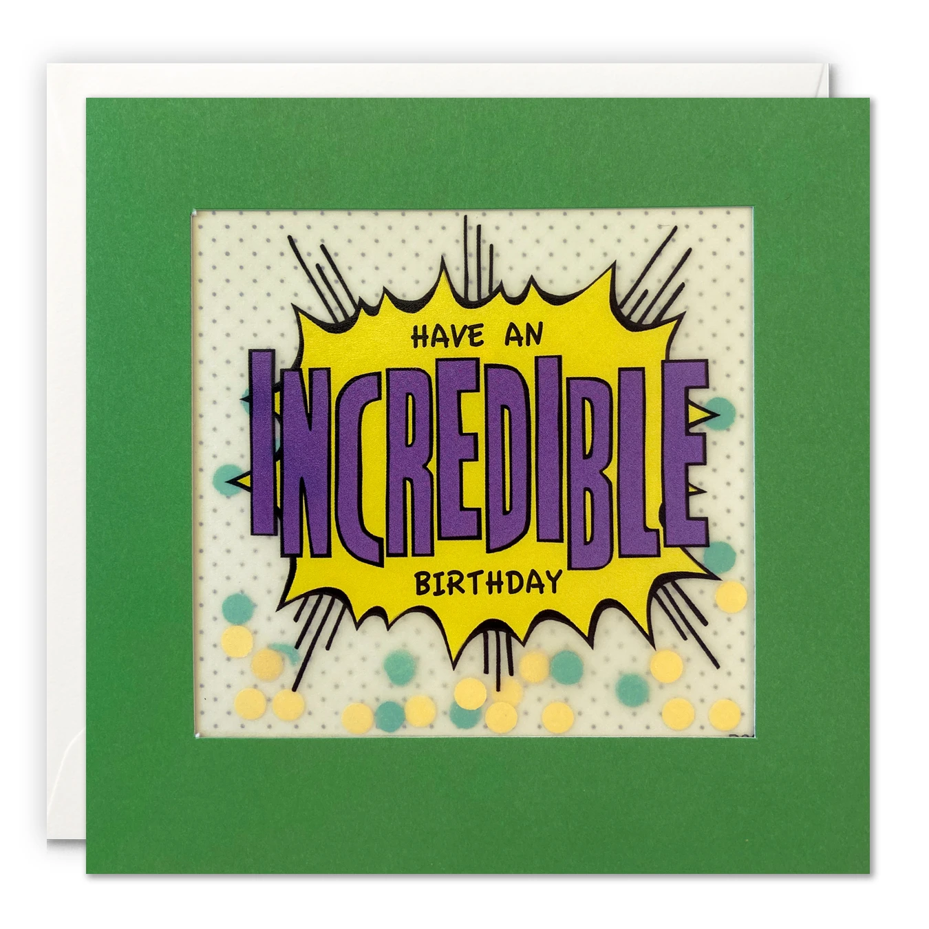 Incredible Birthday Pop Art Card with Paper Confetti - Paper Shakies