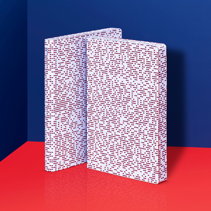 Mega Pixel – White Smooth Bonded Leather Notebook