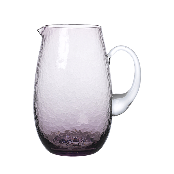 Hammered Glass Water Jug - Purple