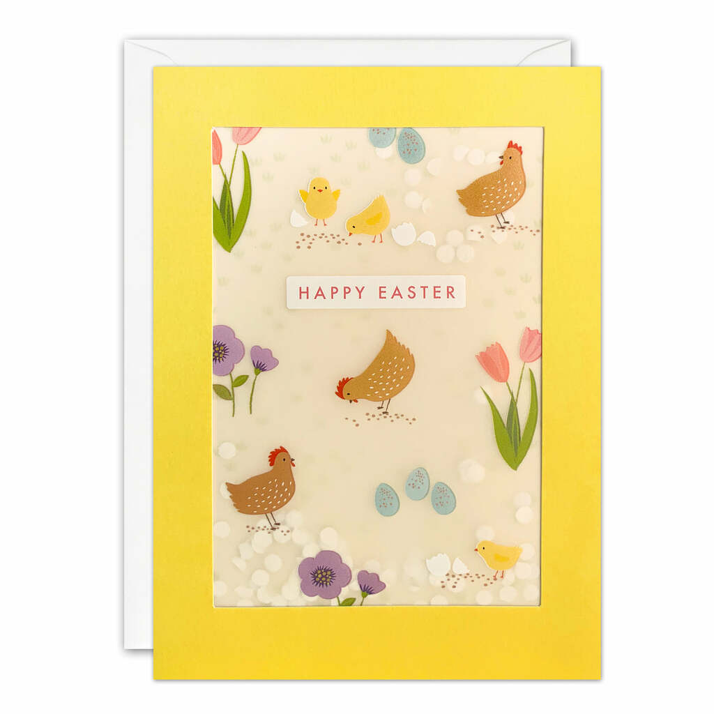 Easter Chicken Pattern - Paper Shakies | Happy Easter card