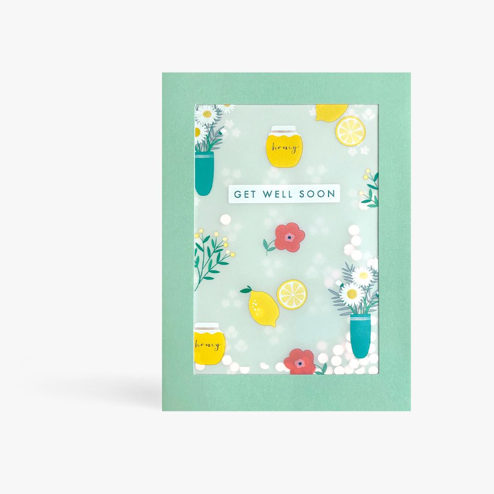 Get Well Soon Pattern Paper Shakies Card