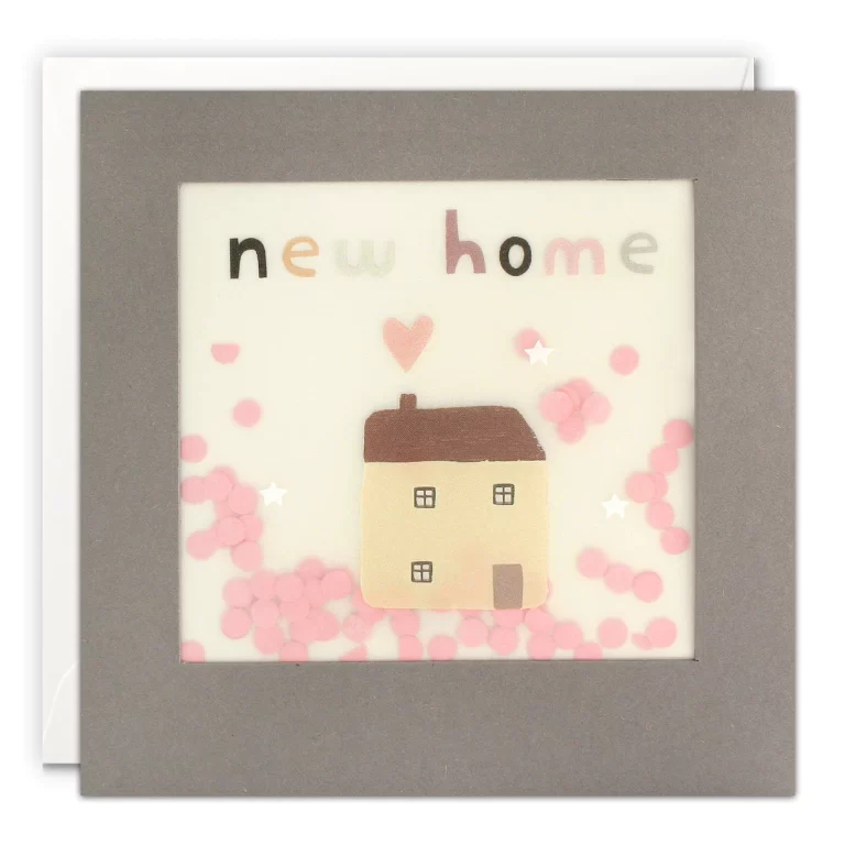 New Home House Grey Paper Shakies Card