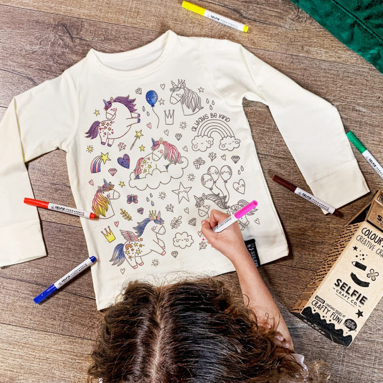 Unicorn Kids Colour In Top