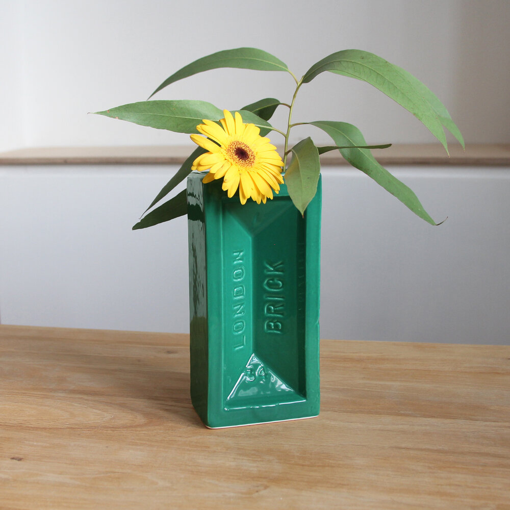 London Brick Vase (Green) View Gifts Thames Ditton