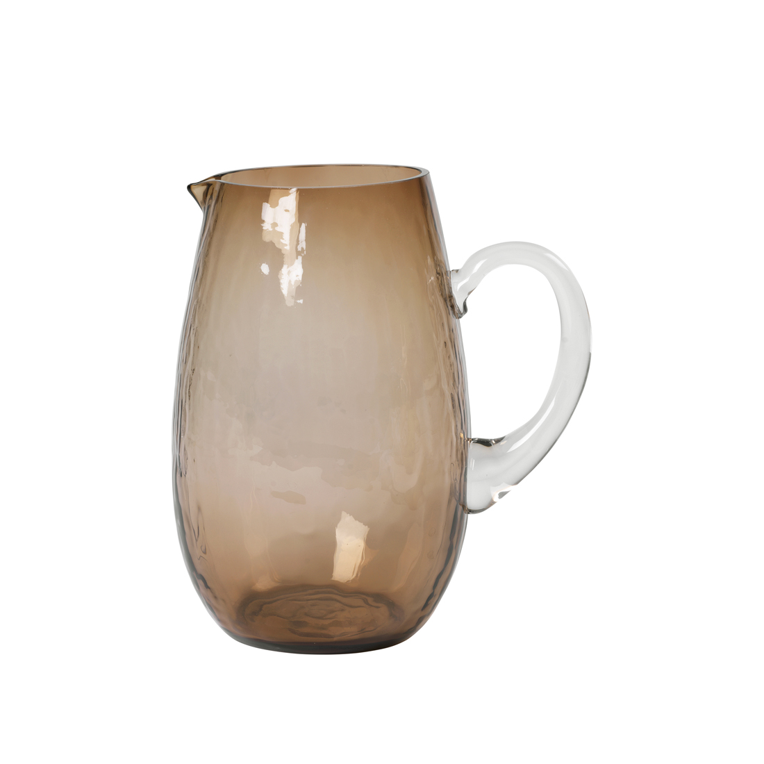 Hammered Glass Water Jug - Brown