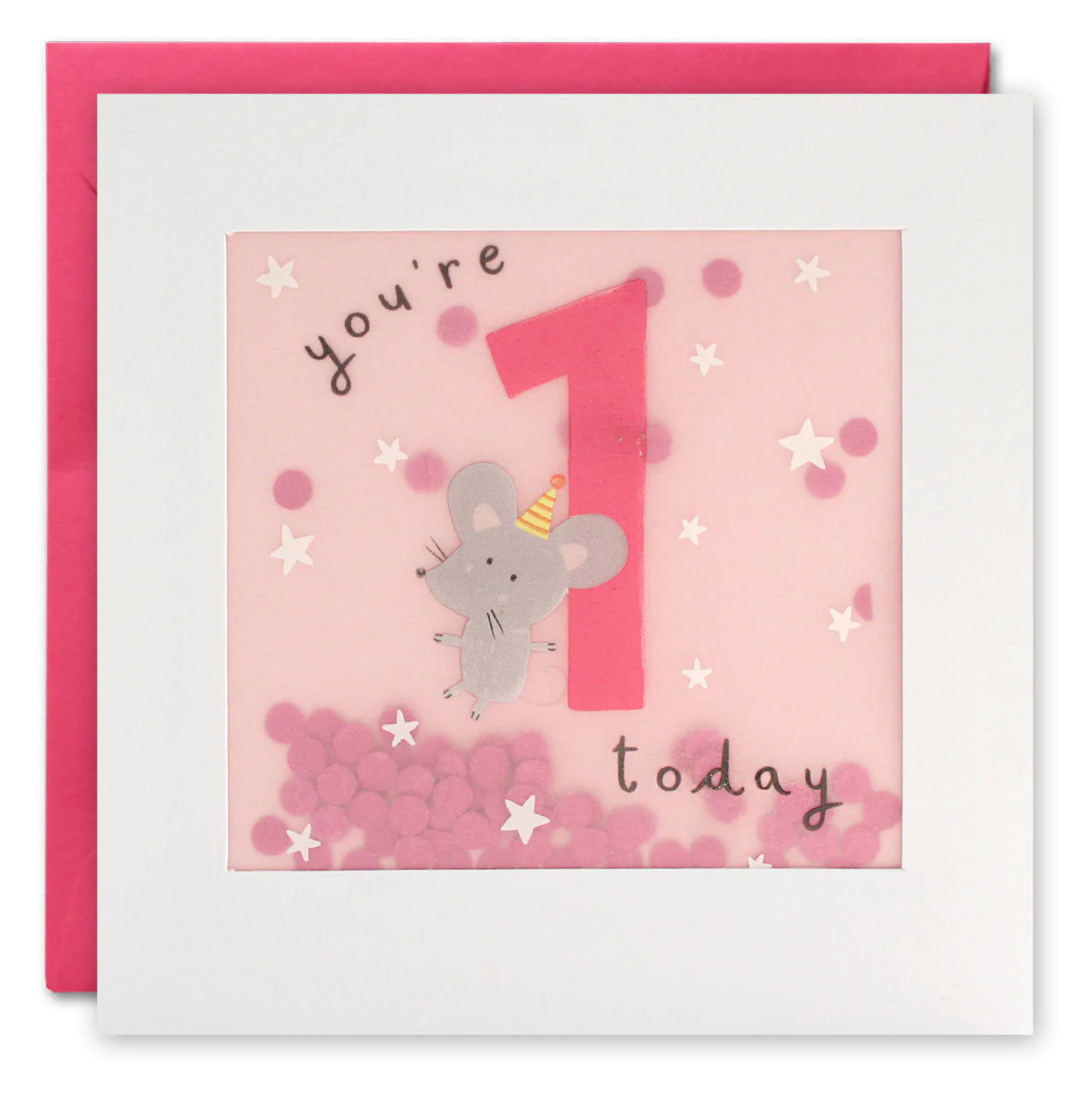 Age 1 Mouse Paper Shakies Card