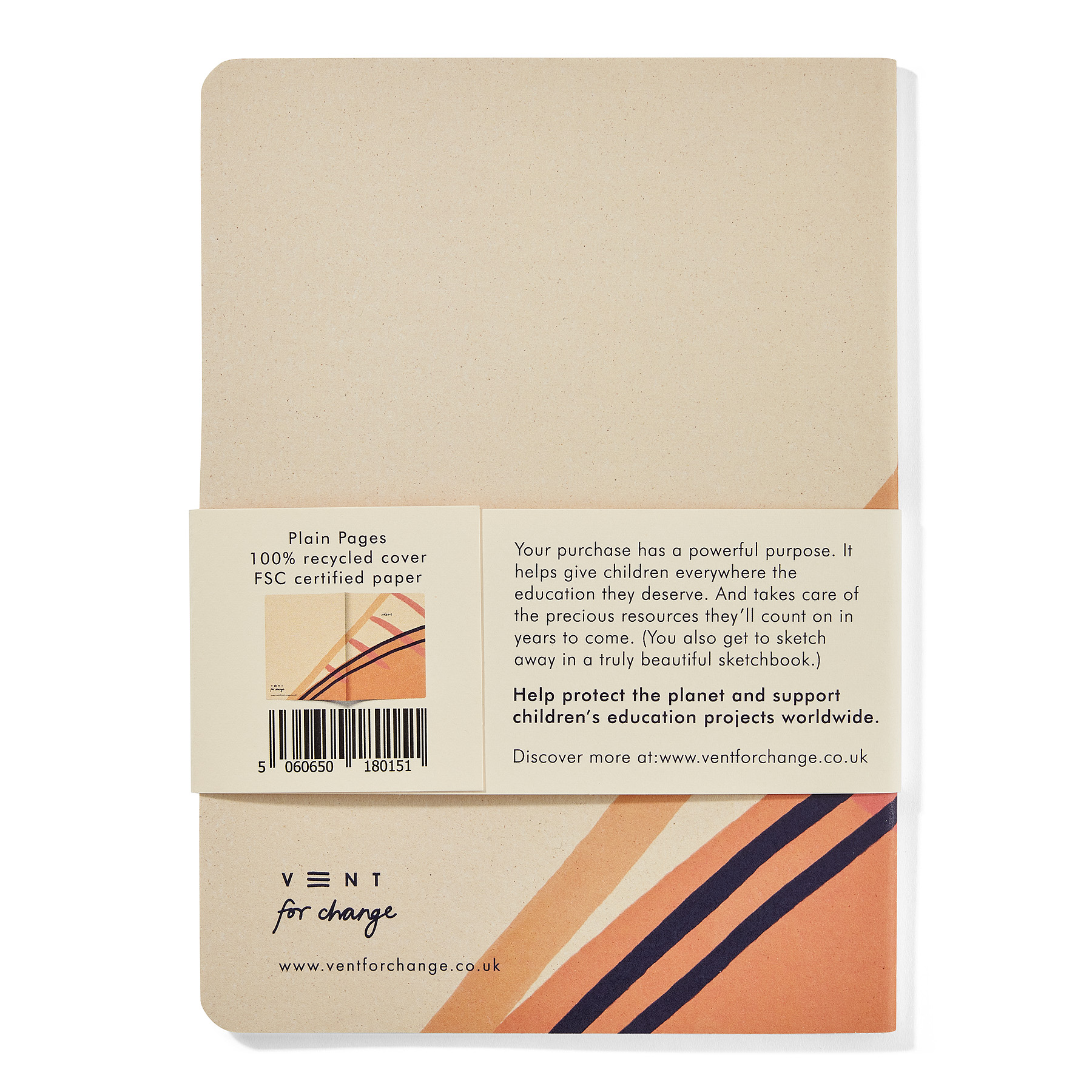 Recycled and Sustainable Plain A5 Ideas Notebook / Sketchbook - Pink - Image 3