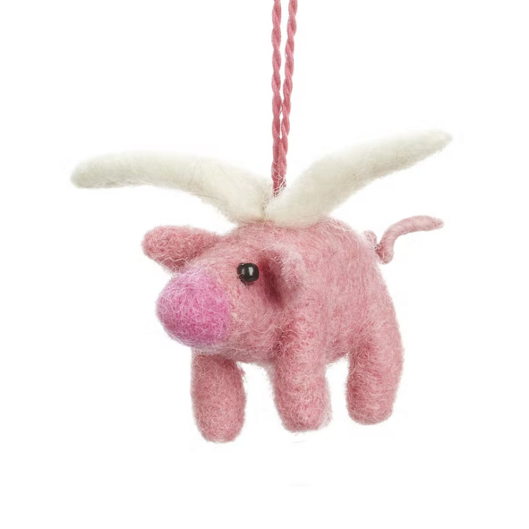 Flying Pig – Handmade Felt Hanging Decoration