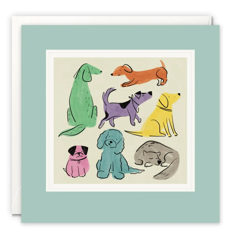 Seven Dogs - Paintworks | Greeting card
