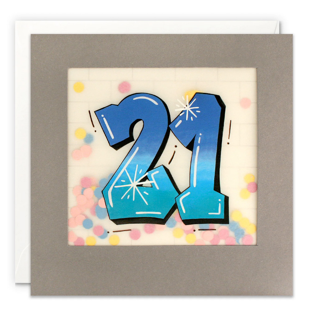 Age 21 Graffiti Paper Shakies Card