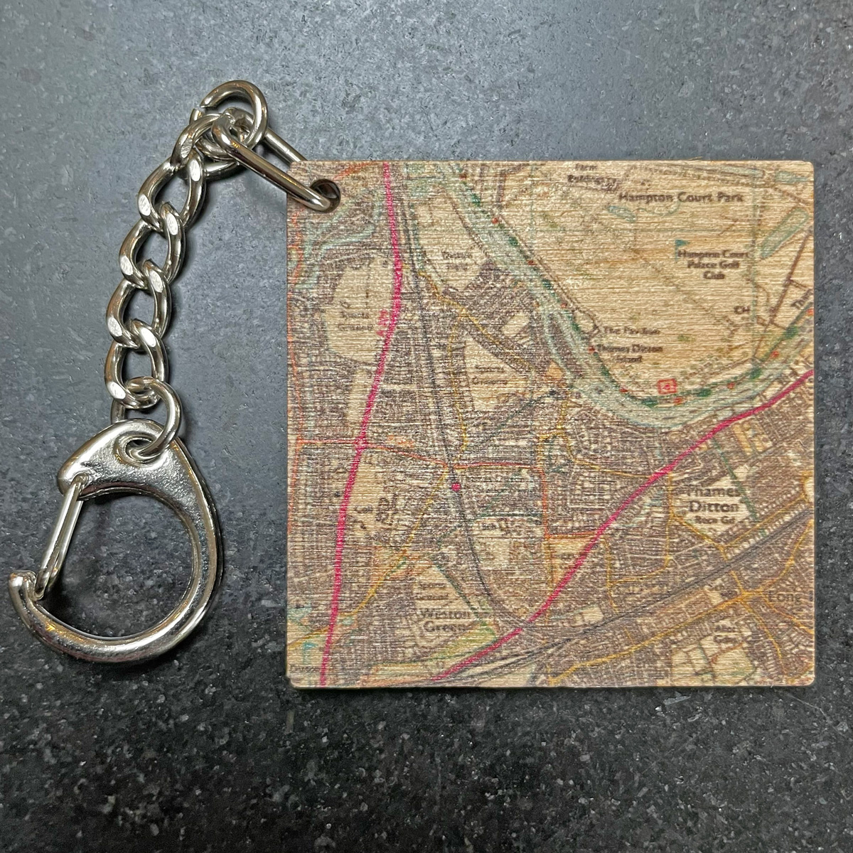 Thames Ditton Map Square Keyring