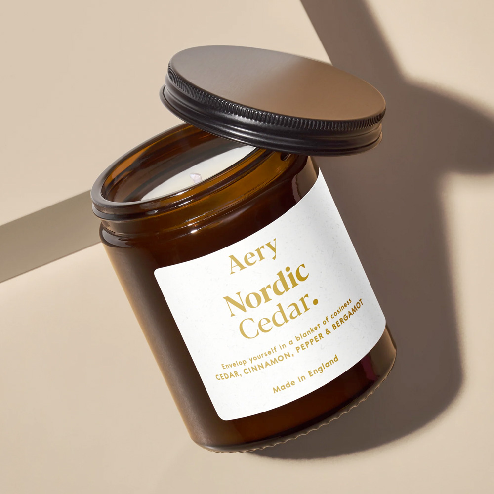 Nordic Cedar Scented Jar Candle - Cedar Cinnamon and Bergamot