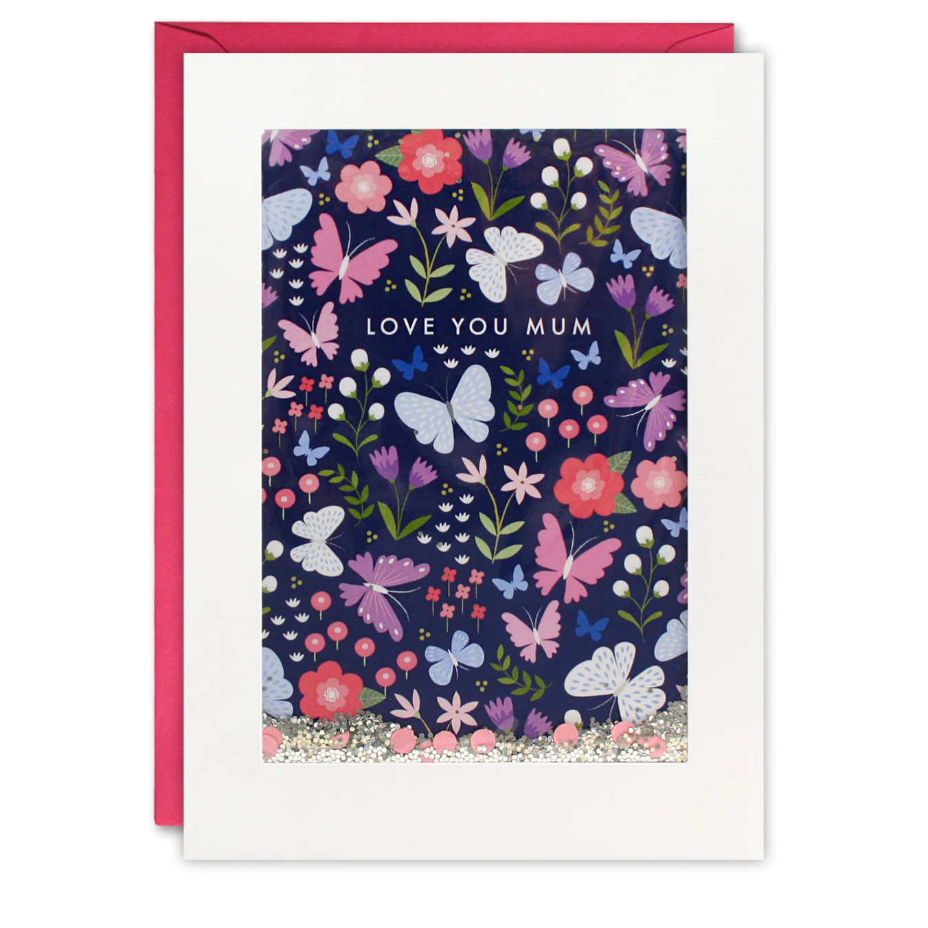Mum Butterflies Pattern Rectangular Shakies Card