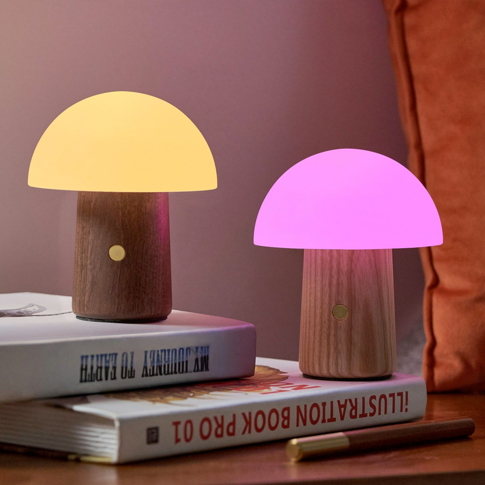 Mini Alice Mushroom Lamp – Walnut