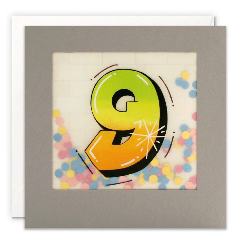 Age 9 Graffiti Paper Shakies Card