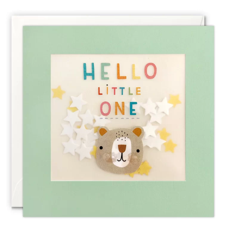 New Baby Bear Paper Shakies Card