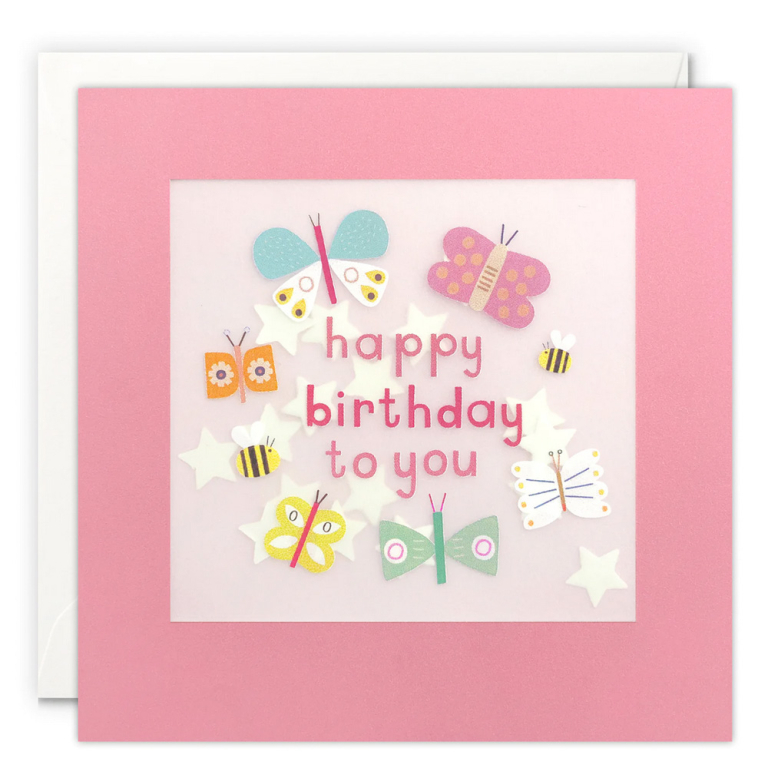 Birthday Butterflies Paper Shakies | Birthday card