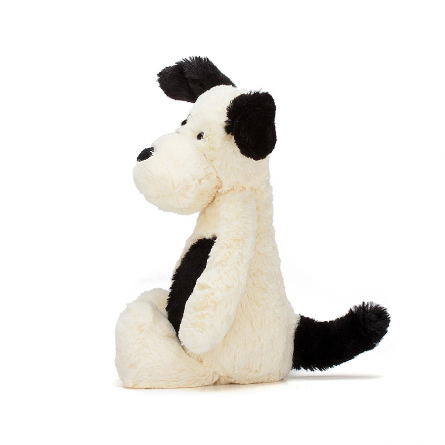 Jellycat Bashful Black & Cream Puppy - Medium - Image 2