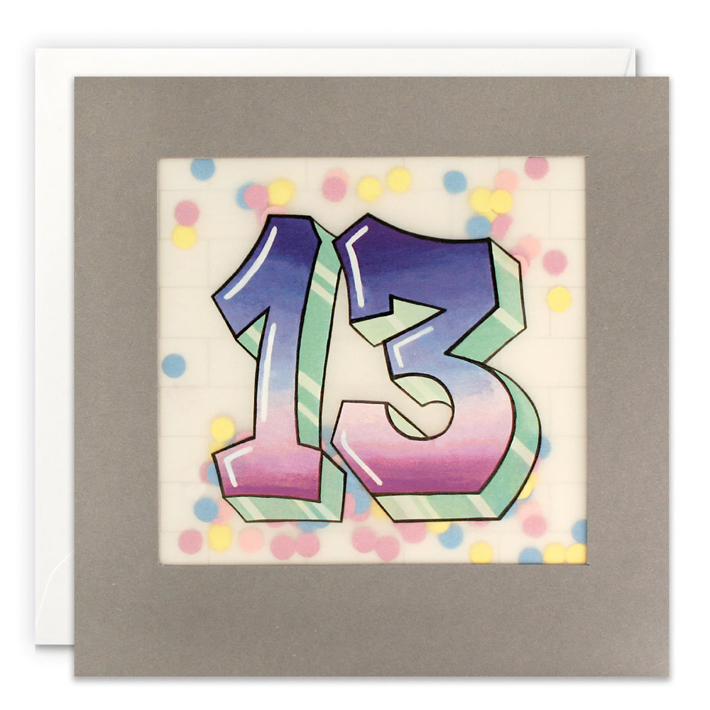 Age 13 Graffiti Paper Shakies | Birthday card - View Gifts | Thames Ditton