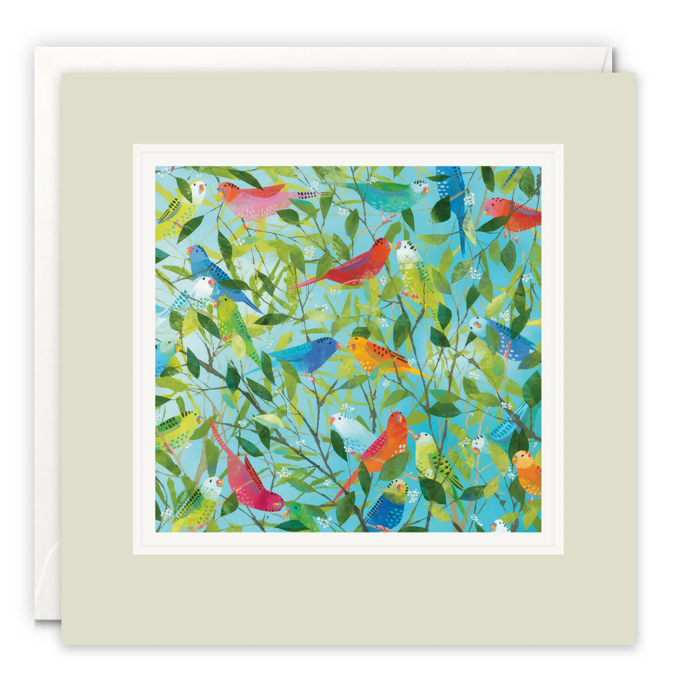 Parakeet Party - Paintworks | Greeting card