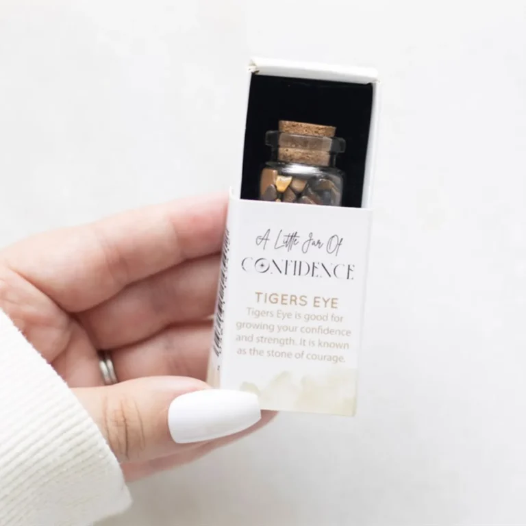 Jar of Confidence Tiger's Eye Crystal in A Matchbox