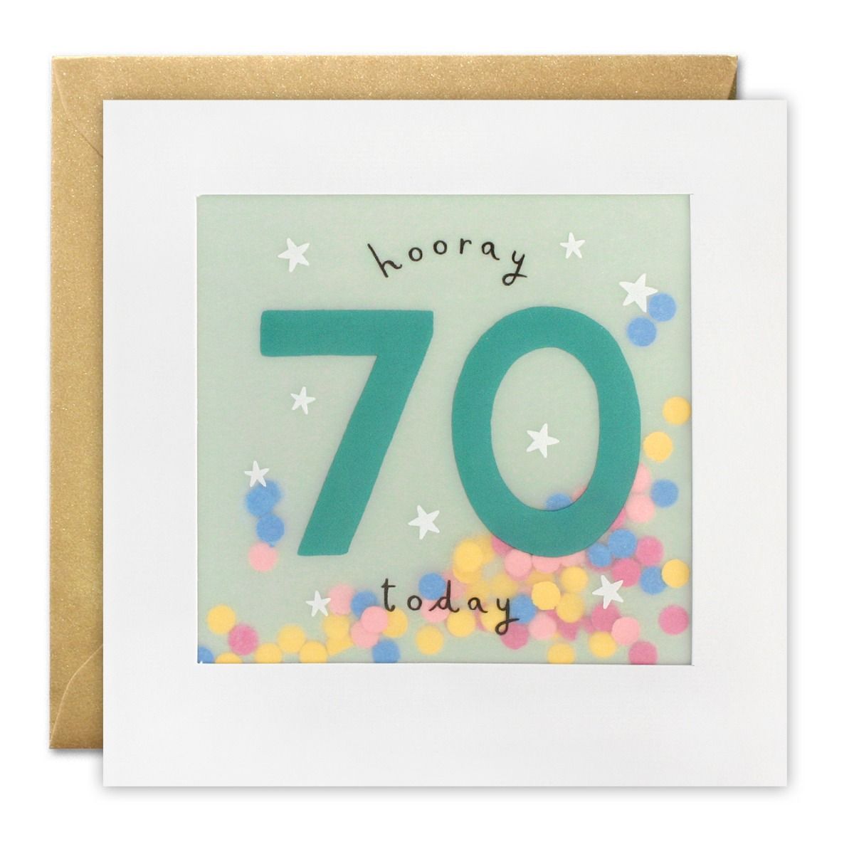 Age 70 Stars - Paper Shakies | Birthday card