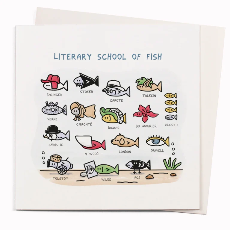 Literary School of Fish | Funny greetings card