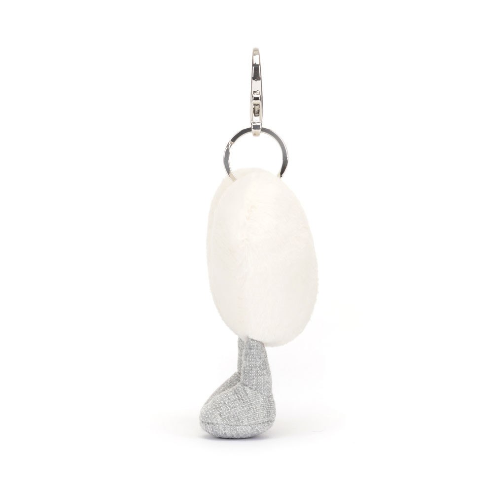 Amuseables Cream Heart Bag Charm - side view