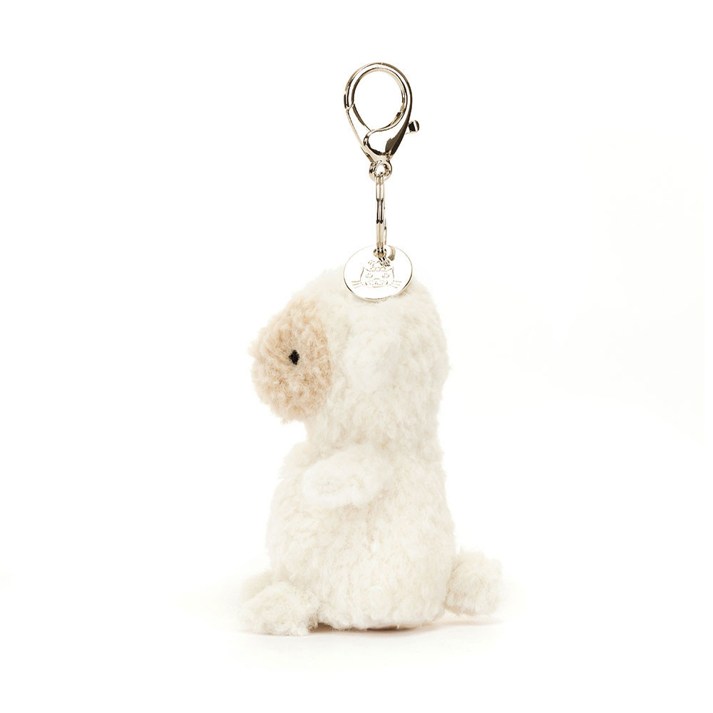 Jellycat Little Lamb Bag Charm - side view