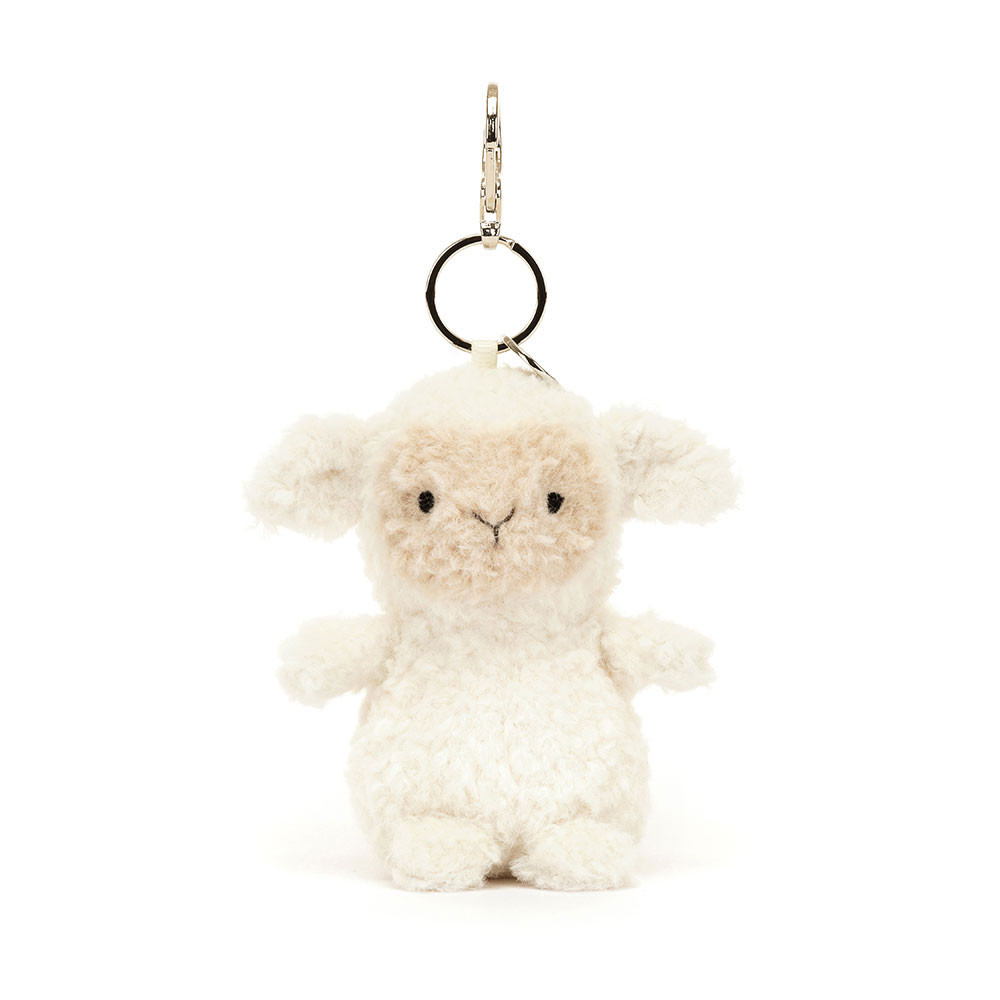 Jellycat Little Lamb Bag Charm - front view