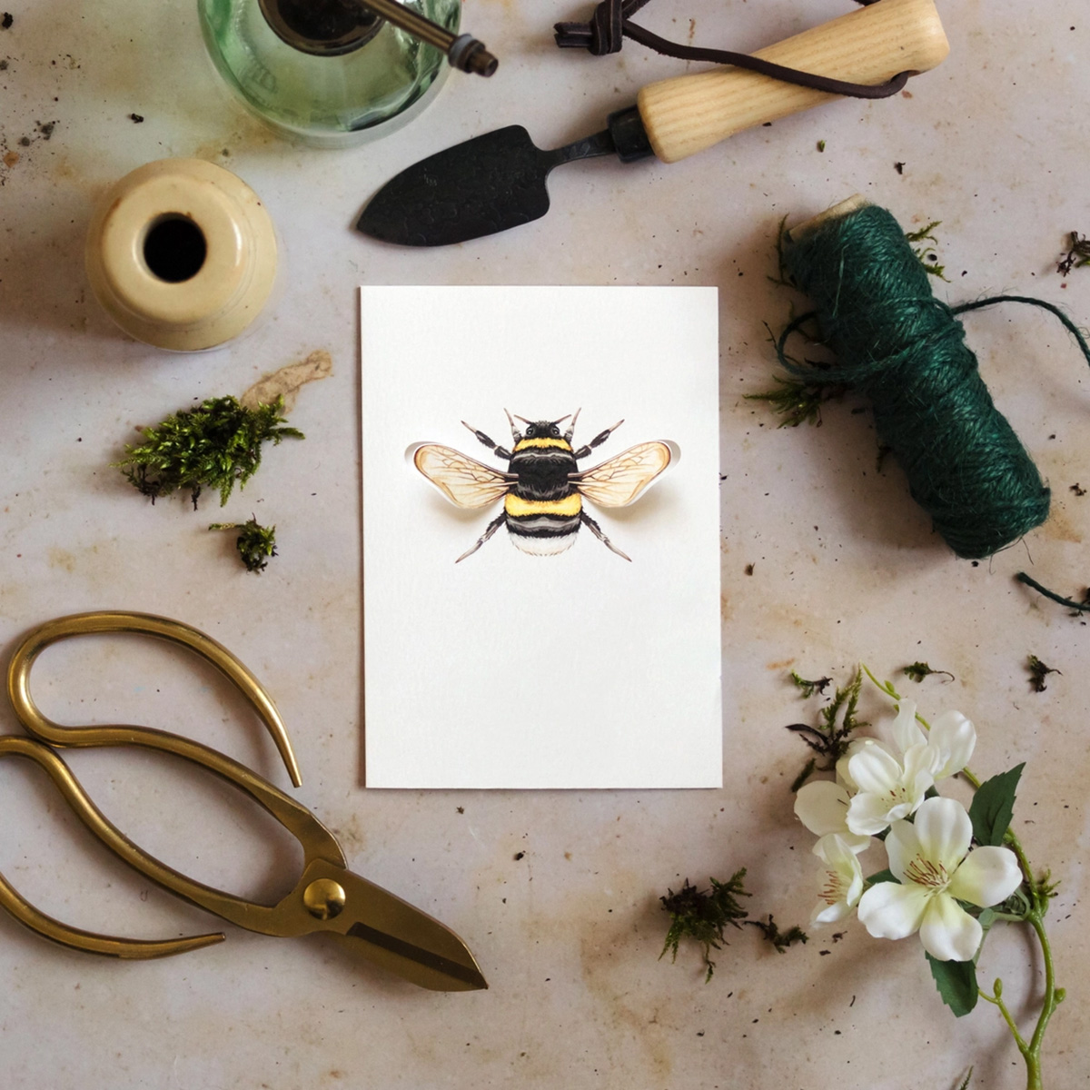 Bumble Bee Pop Out Watercolour | Greetings Card