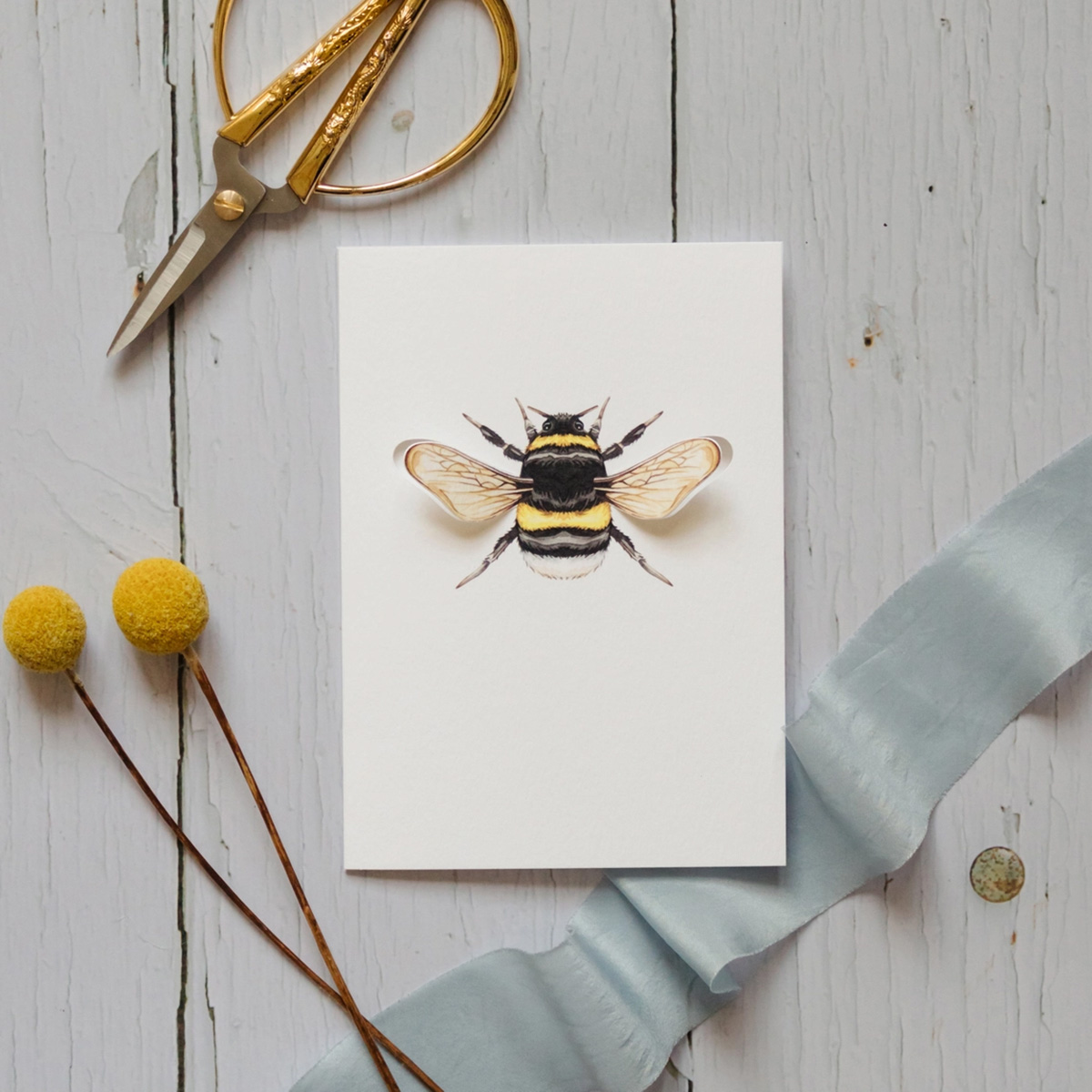 Bumble Bee Pop Out Watercolour | Greetings Card