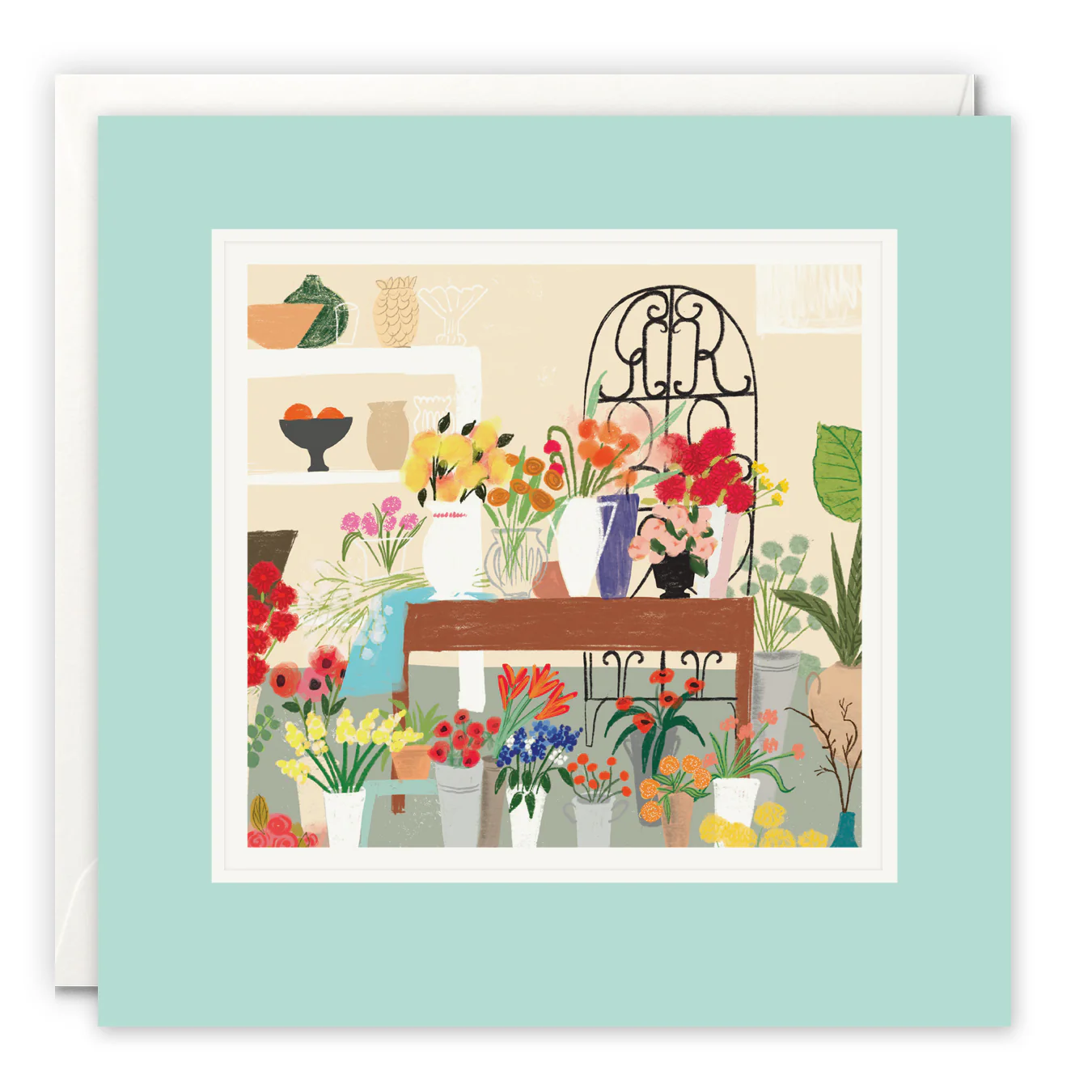 Flower Table - Paintworks | Greetings card