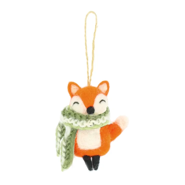 Fox with Scarf | Hanging Felt Decoration